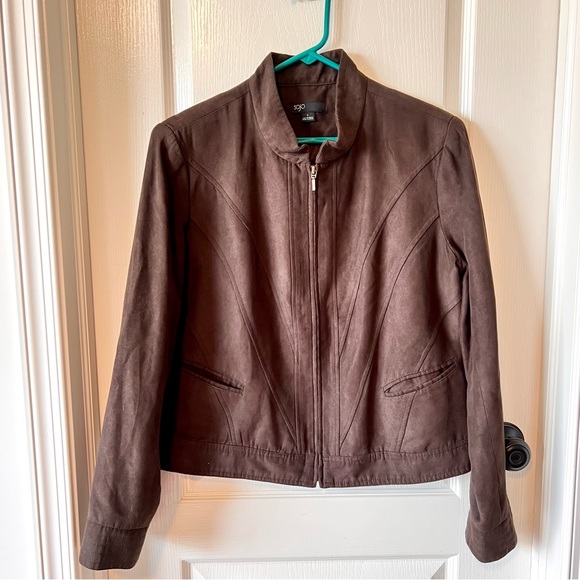 Vintage SOJO Brown Bomber/Varsity Style Jacket—SZ. Large - Picture 13 of 14
